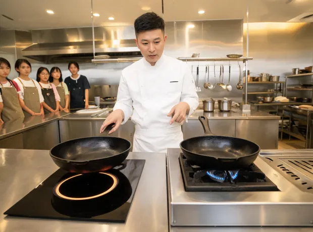 Cookware used in a teaching kitchen