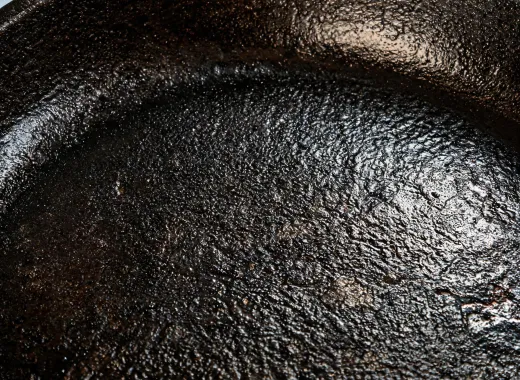 Bare cast iron surface