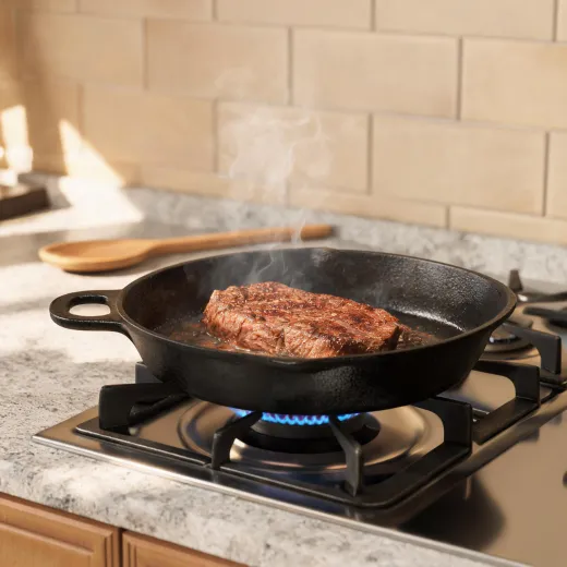 Pre-seasoned cast iron skillet